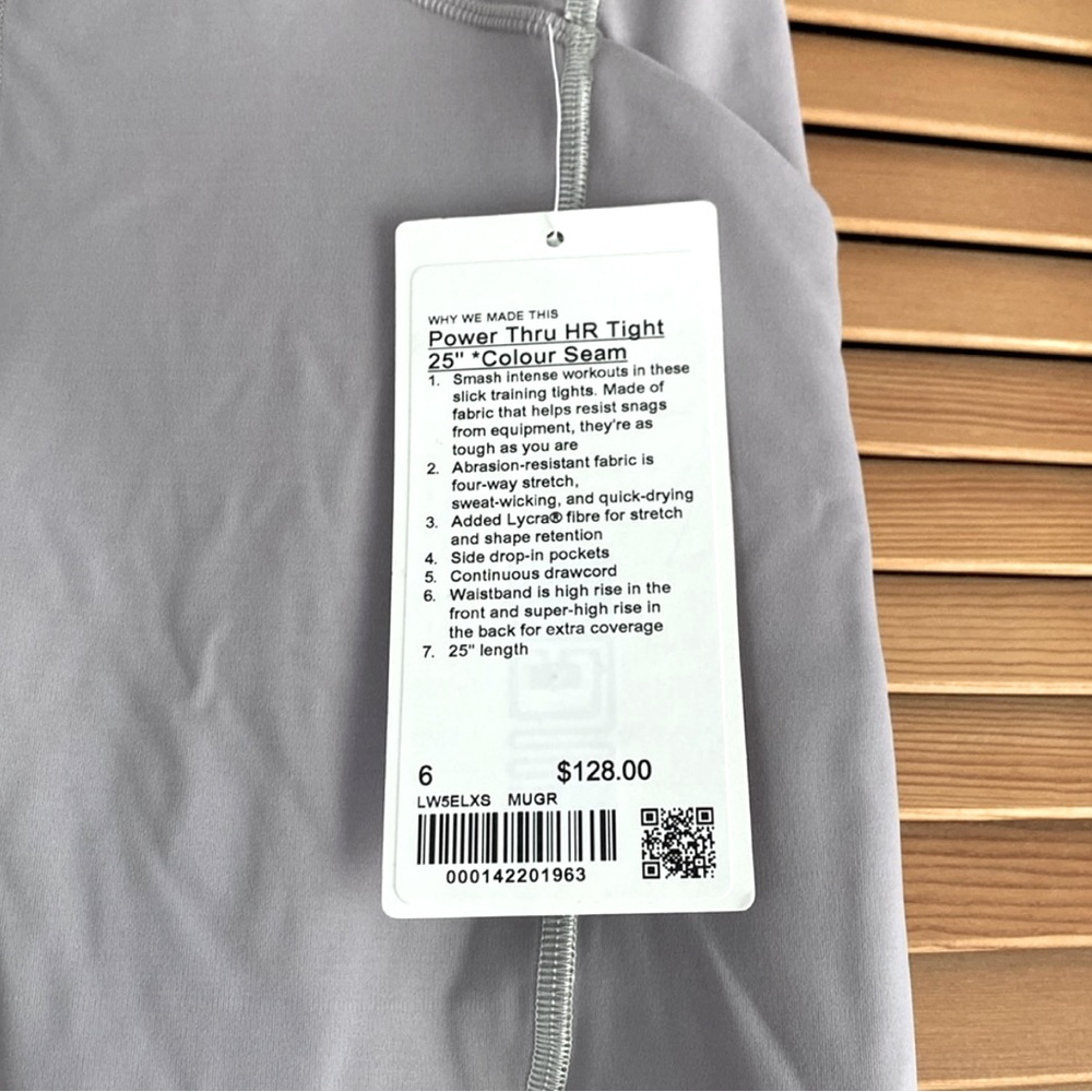 ✨NWT✨ Lululemon Blue Gray Power Thru HR 25” Leggings - Picture 2 of 2